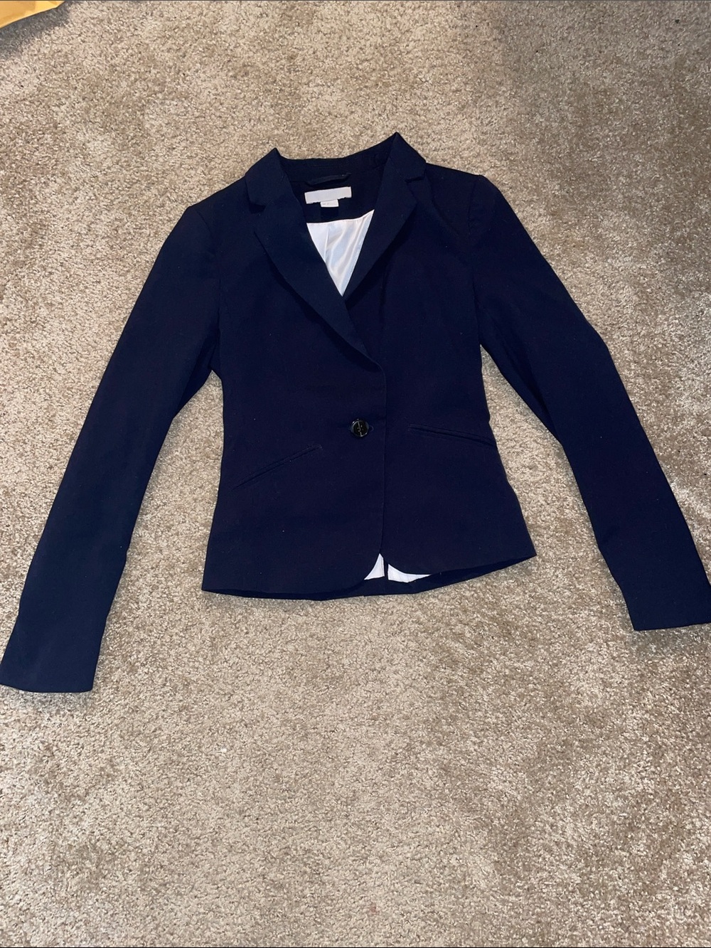 H&M Navy Single-Button Tailored Blazer